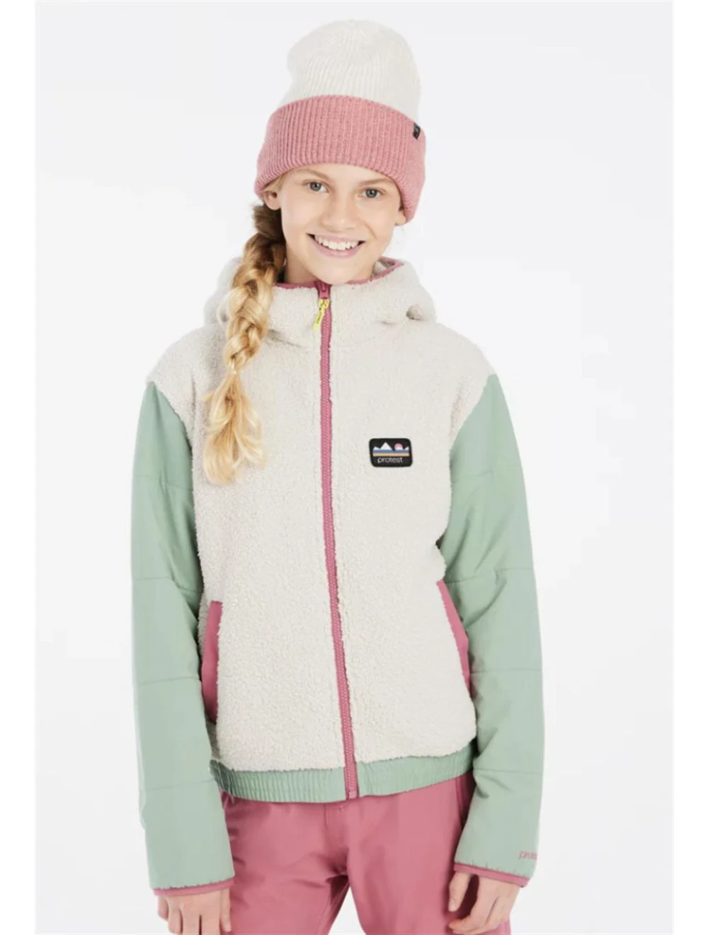 That is a Teddy Fleece Protest PRTMIXI JR fullziphoody kitoffwhite