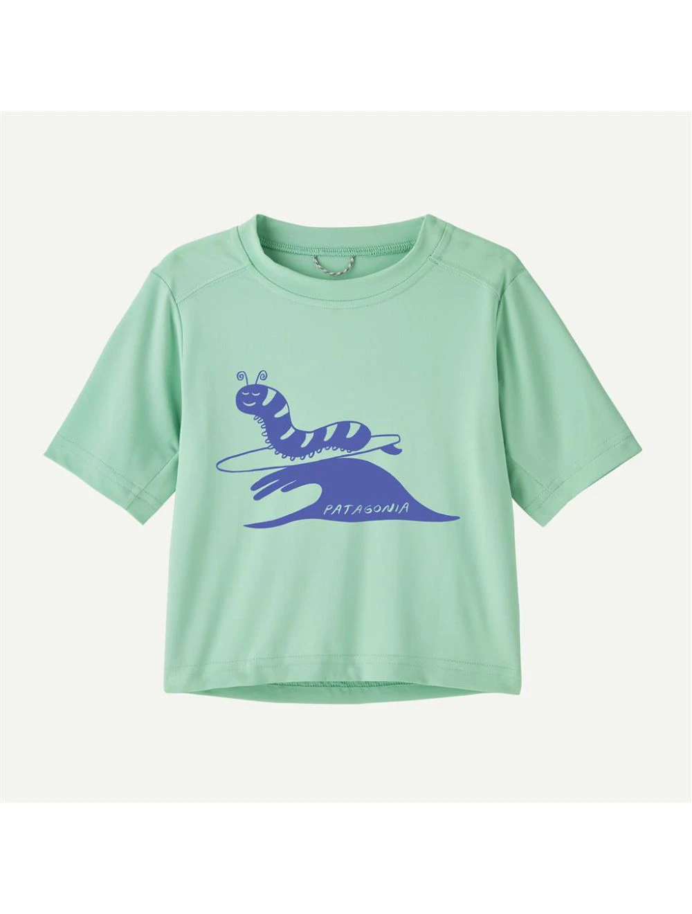 That is a T-Shirt;  Patagonia Baby Cap SW T-Shirt Caterpillar chiller rinsed green
