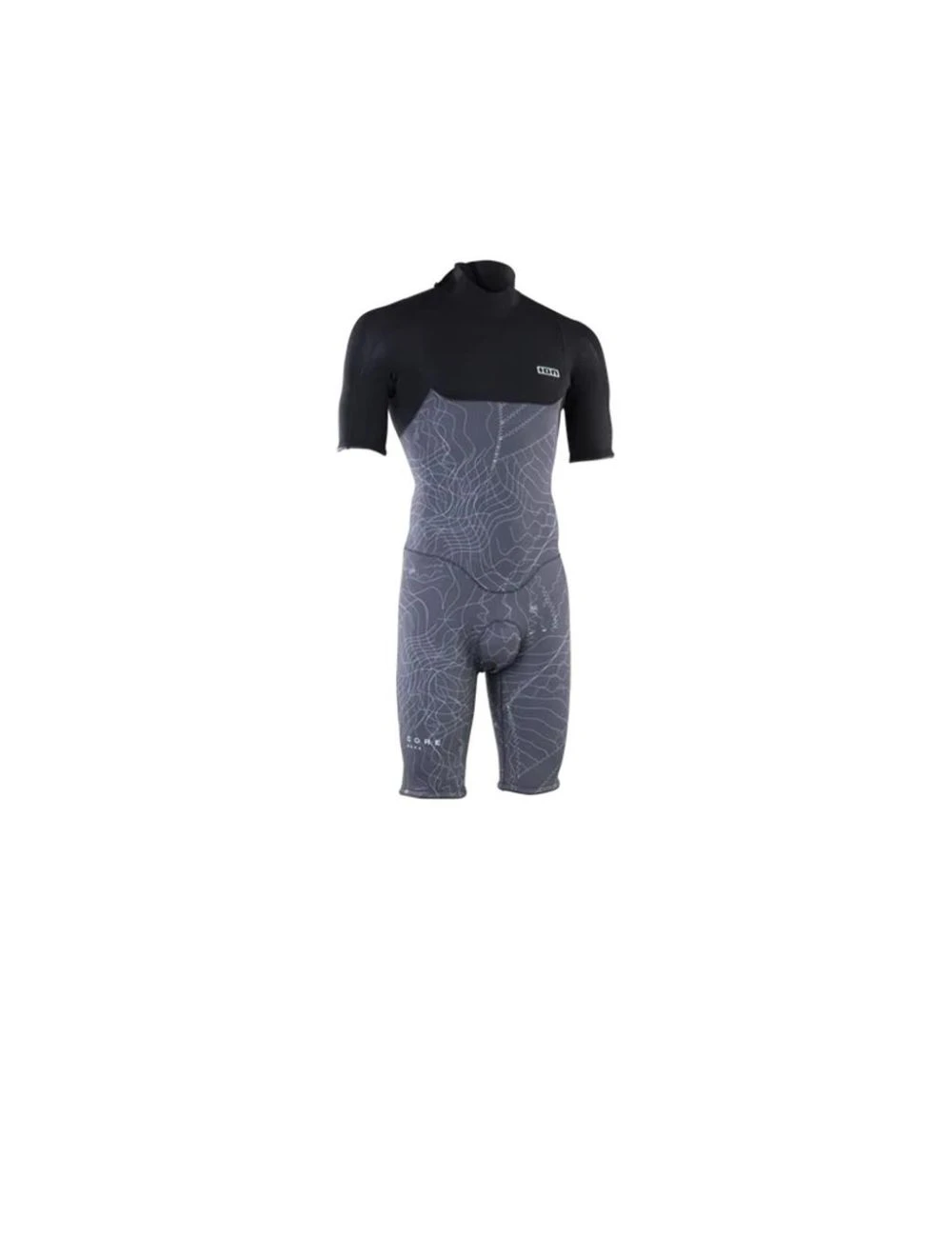 That is a Wetsuit; Surfsuit ION Essentials Seek Core 2/2 Shorty SS Back Zip men distorted grey