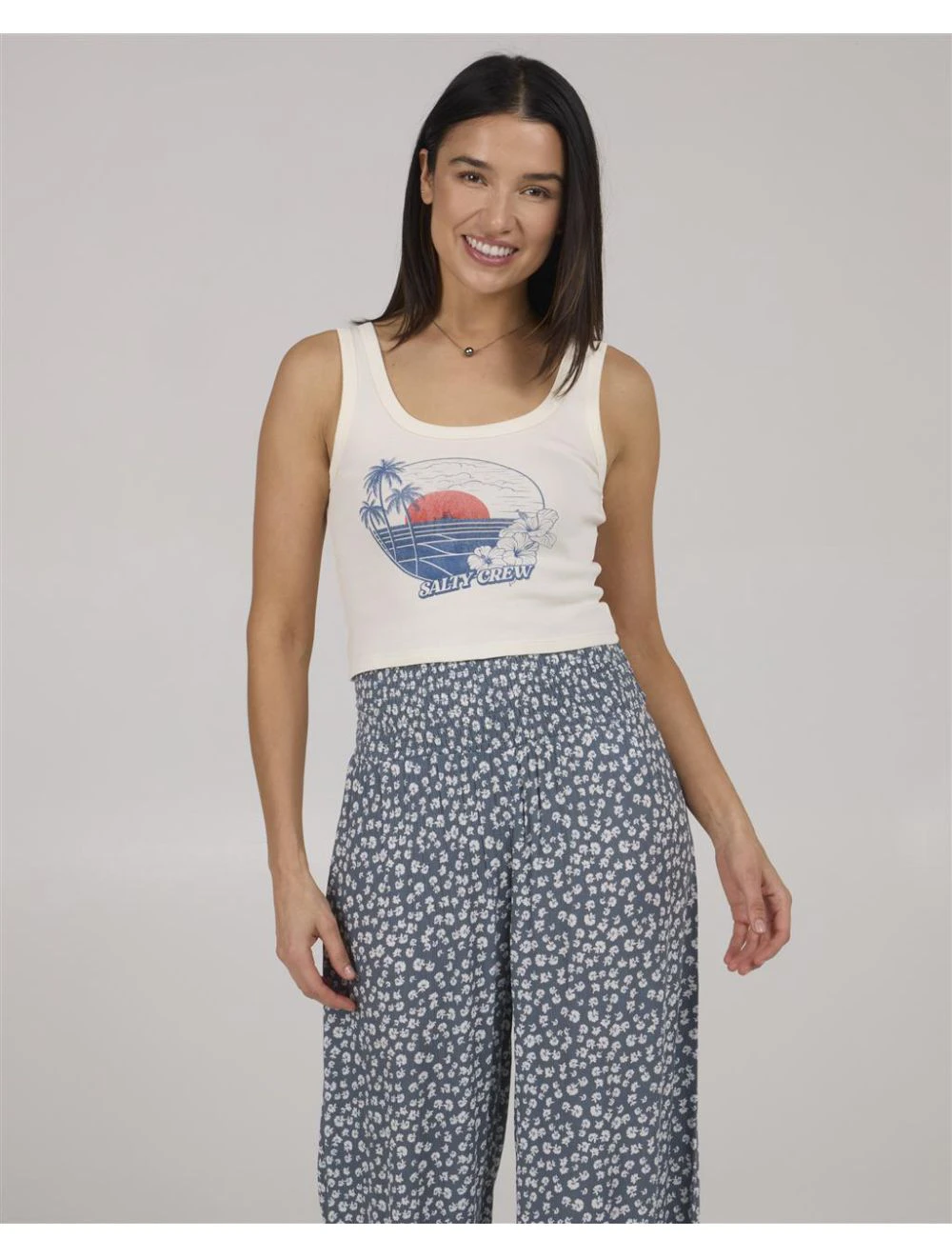 That is a Top; Shirt Salty Crew Beach Scene Tank off white