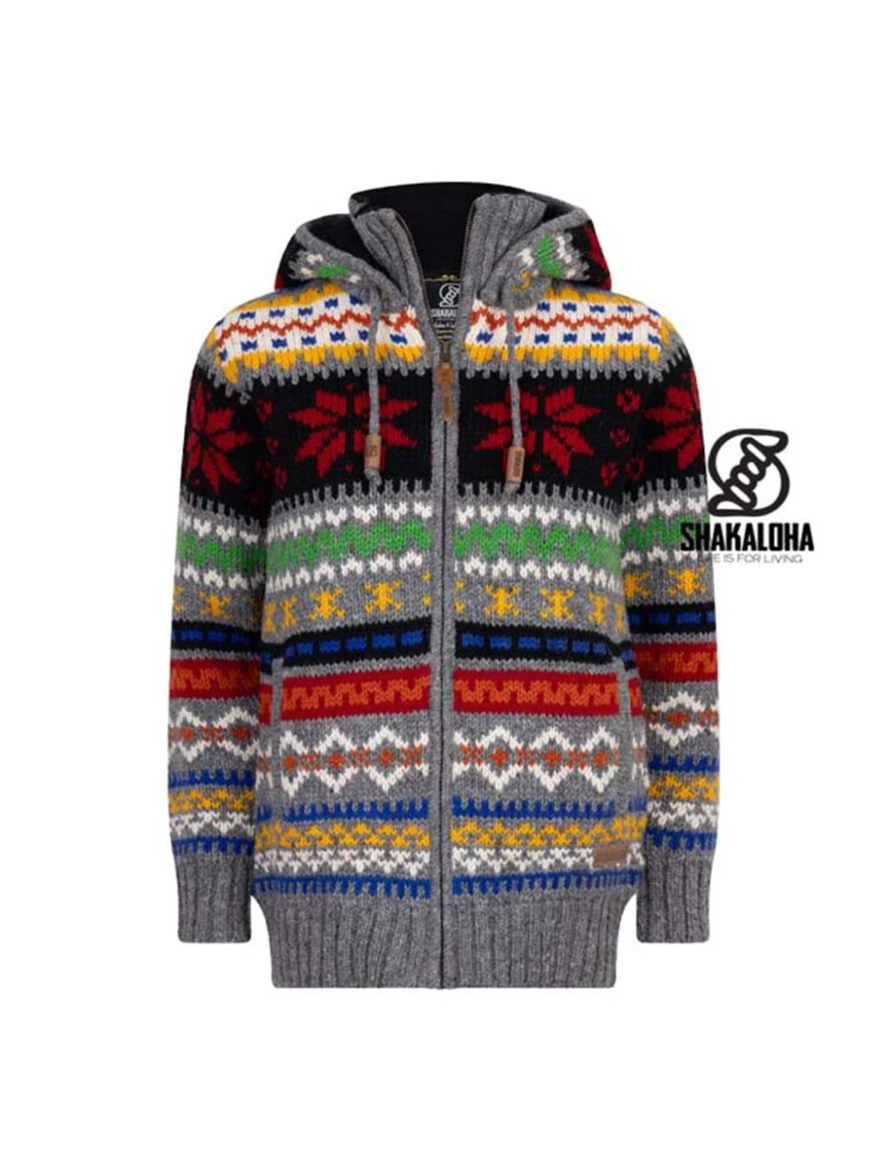 That is a Knitted Wool Cardigan Shakaloha W Husky Multi Multi Multi