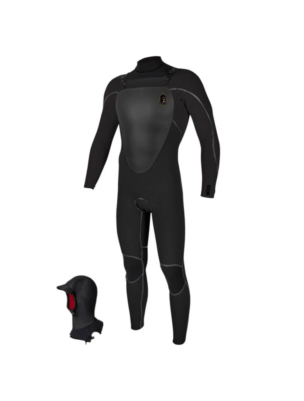 That is a Wetsuit;Neoprene Suit; O'Neill Mutant Legend 5/4 Chest Zip W/Hood Full BLACK/TEMPEREDSTEEL BLACK/TEMPEREDSTEEL
