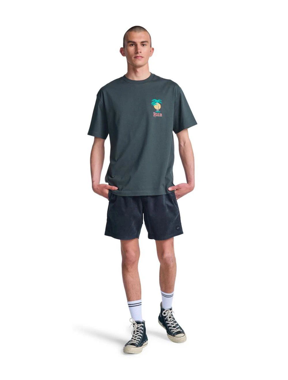 That is a Tee RVCA Fond Mural SS Pirate Black Pirate Black