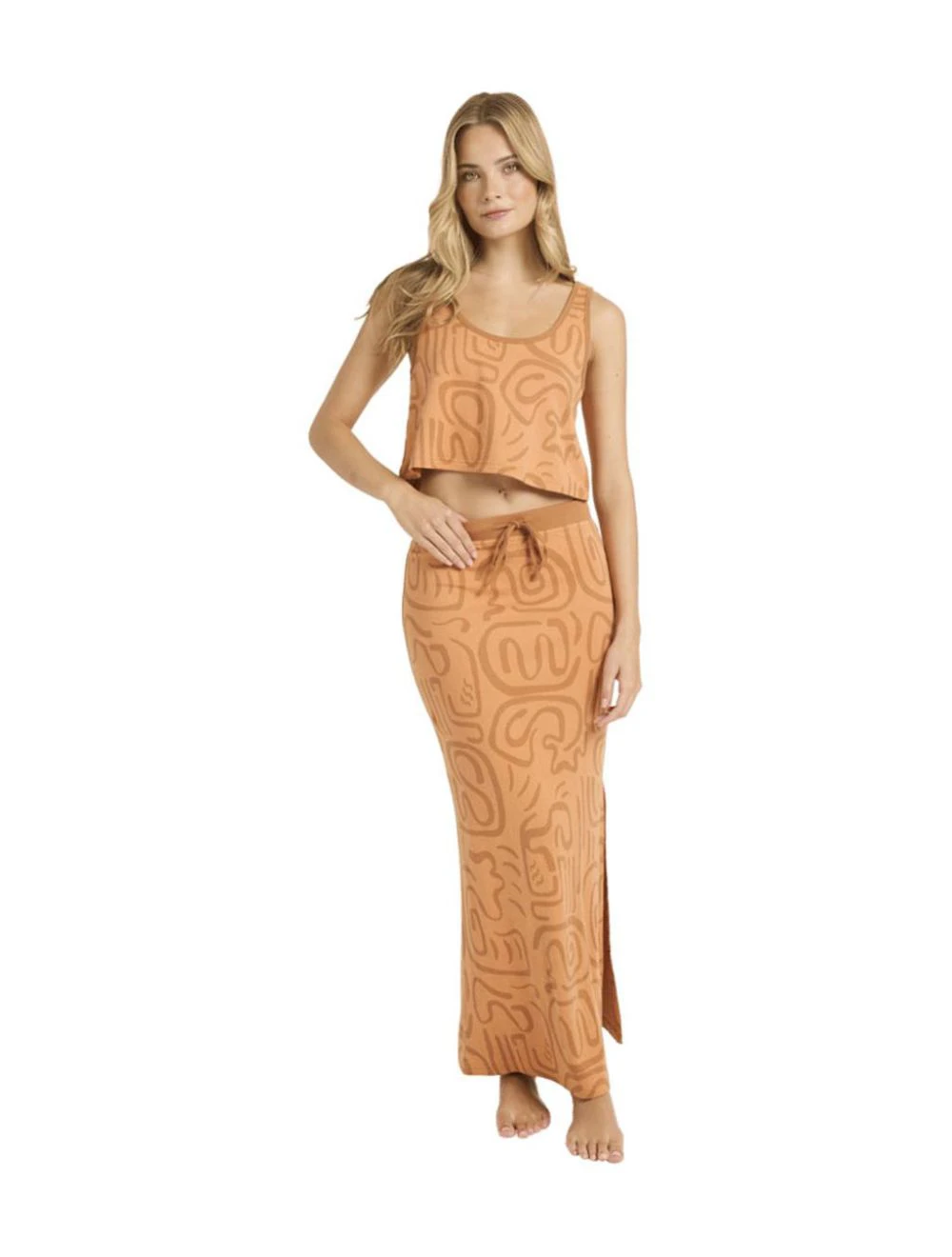 That is a Skirt Billabong Embers Knit Midi Skirt Tangerine Tangerine