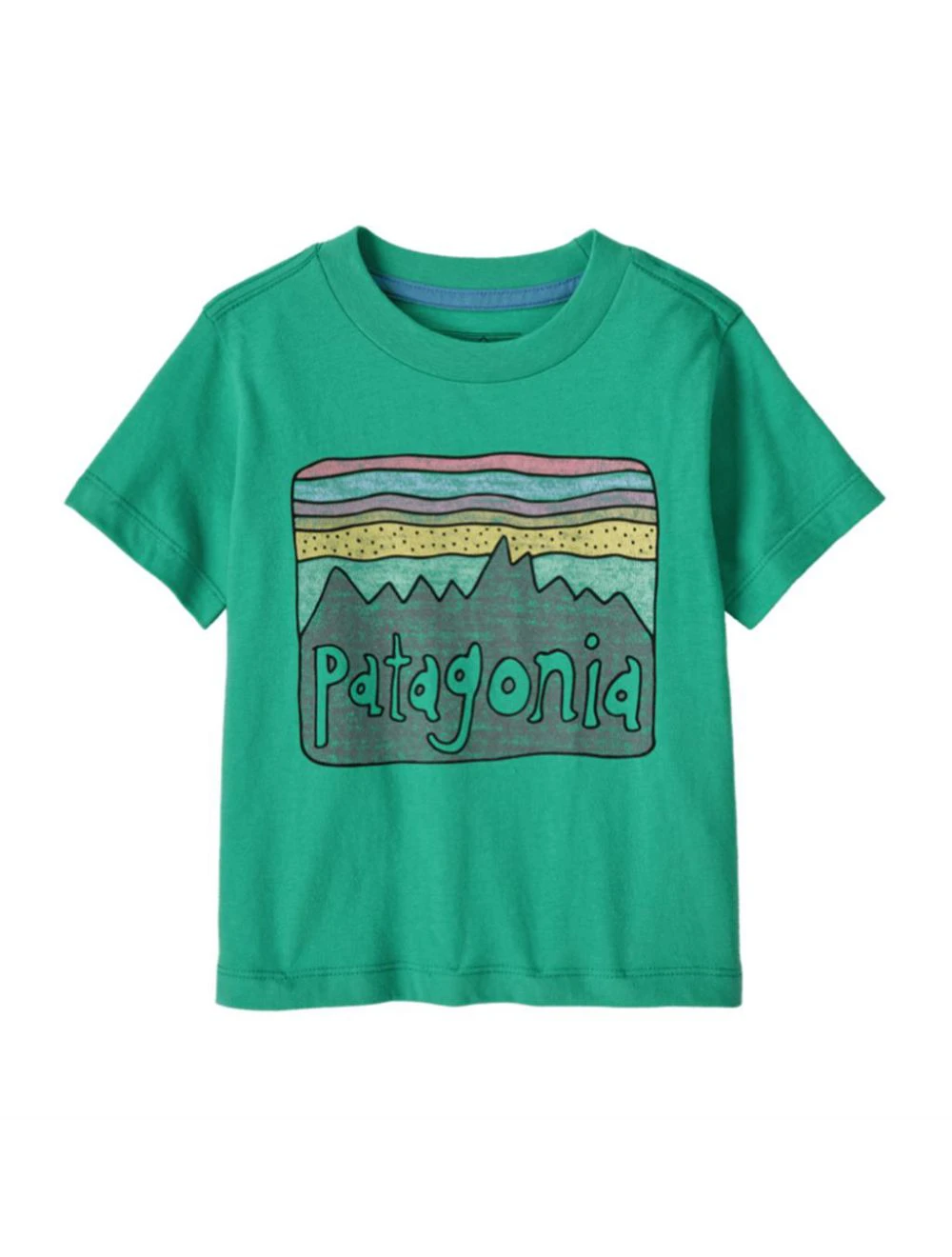 That is a T-Shirt;  Patagonia Baby Fitz Roy Skies T-Shirt Aqua Stone Aqua Stone