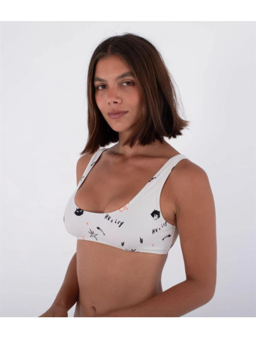 That is a Bikinitop Hurley Crop Top Print Urban Bone Urban Bone