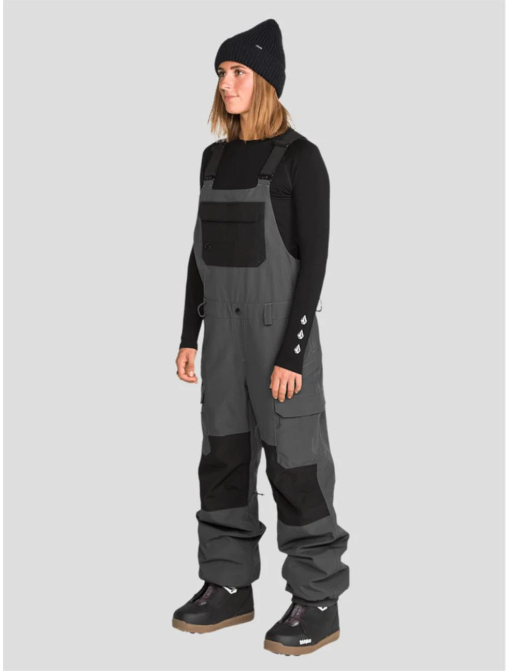 That is a Snowboard Pants; Ski Pants; Volcom Creston 3D Stretch BiB O Dark Grey