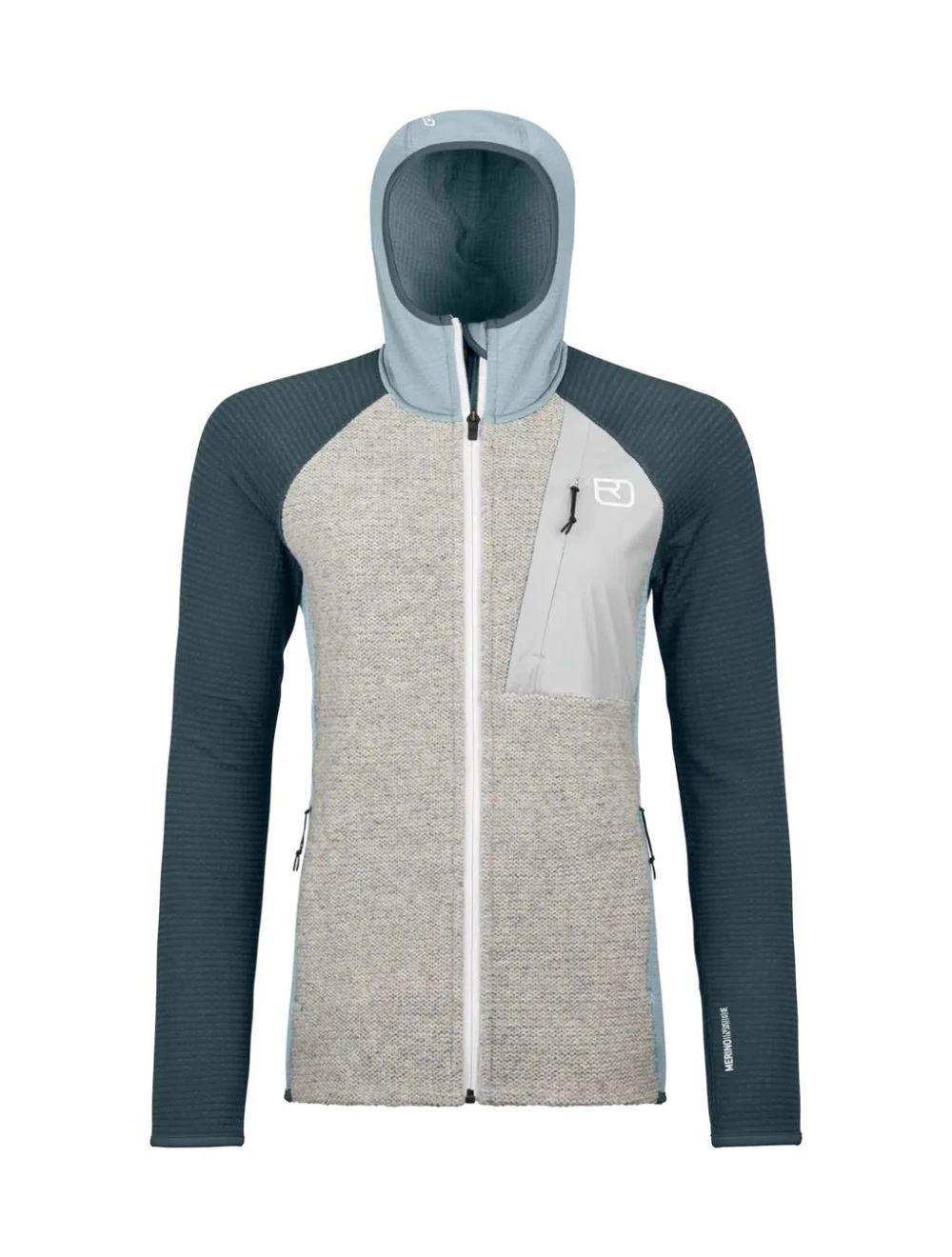 That is a Fleece Sweater Ortovox Fleece Gp Classic Knit Hoody W Glacier grey