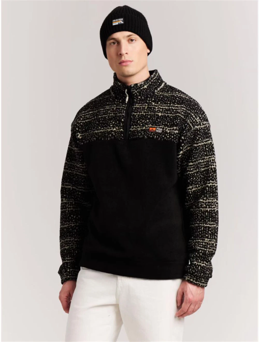 That is a Fleece Pullover Protest PRTPublic Outdoor ¼ Zip Top True Black True Black