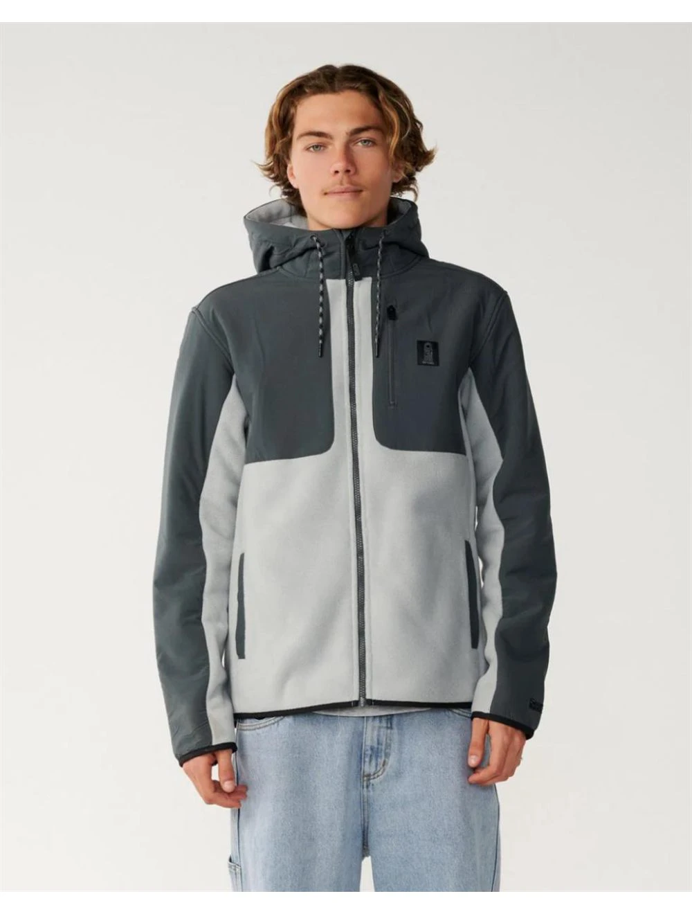 That is a Pullover Rip Curl S-Series Panelled ZIP Thru Ho Charcoal Grey Charcoal Grey