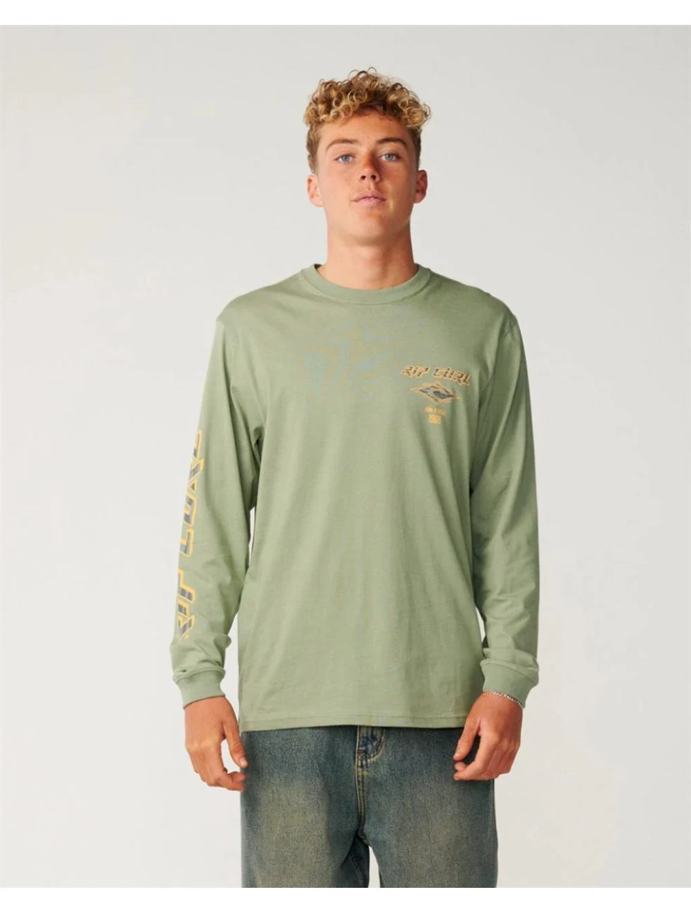 That is a T-Shirt Rip Curl Fade Out Icon L/S TEE Sage Sage