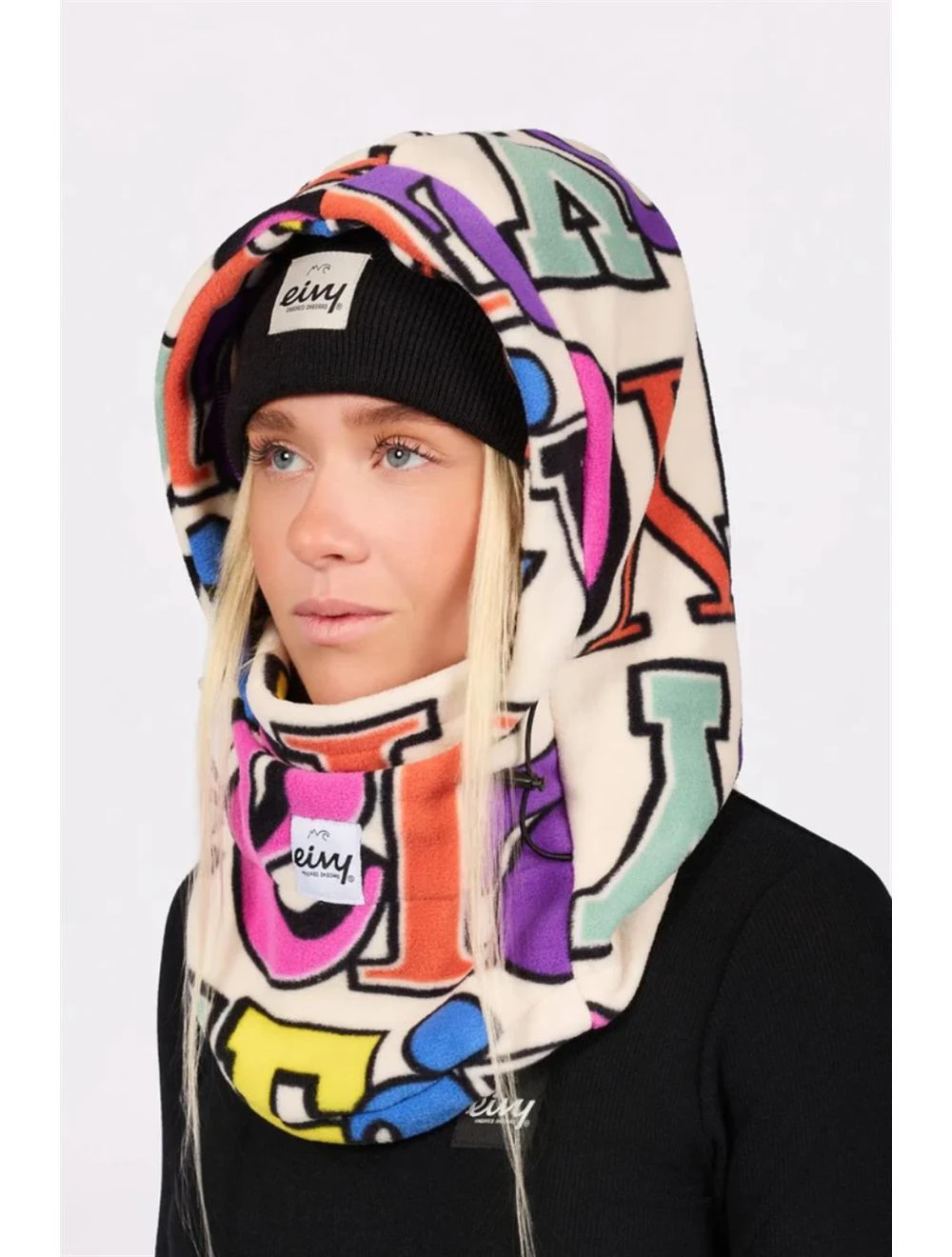 That is a scarf Eivy Mandy Fleece Balaclava Typo Multi Typo Multi