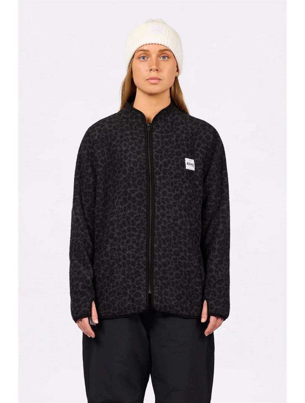 That is a Fleece-Jacket Eivy Redwood Sherpa Jacket Black Leopard Black Leopard