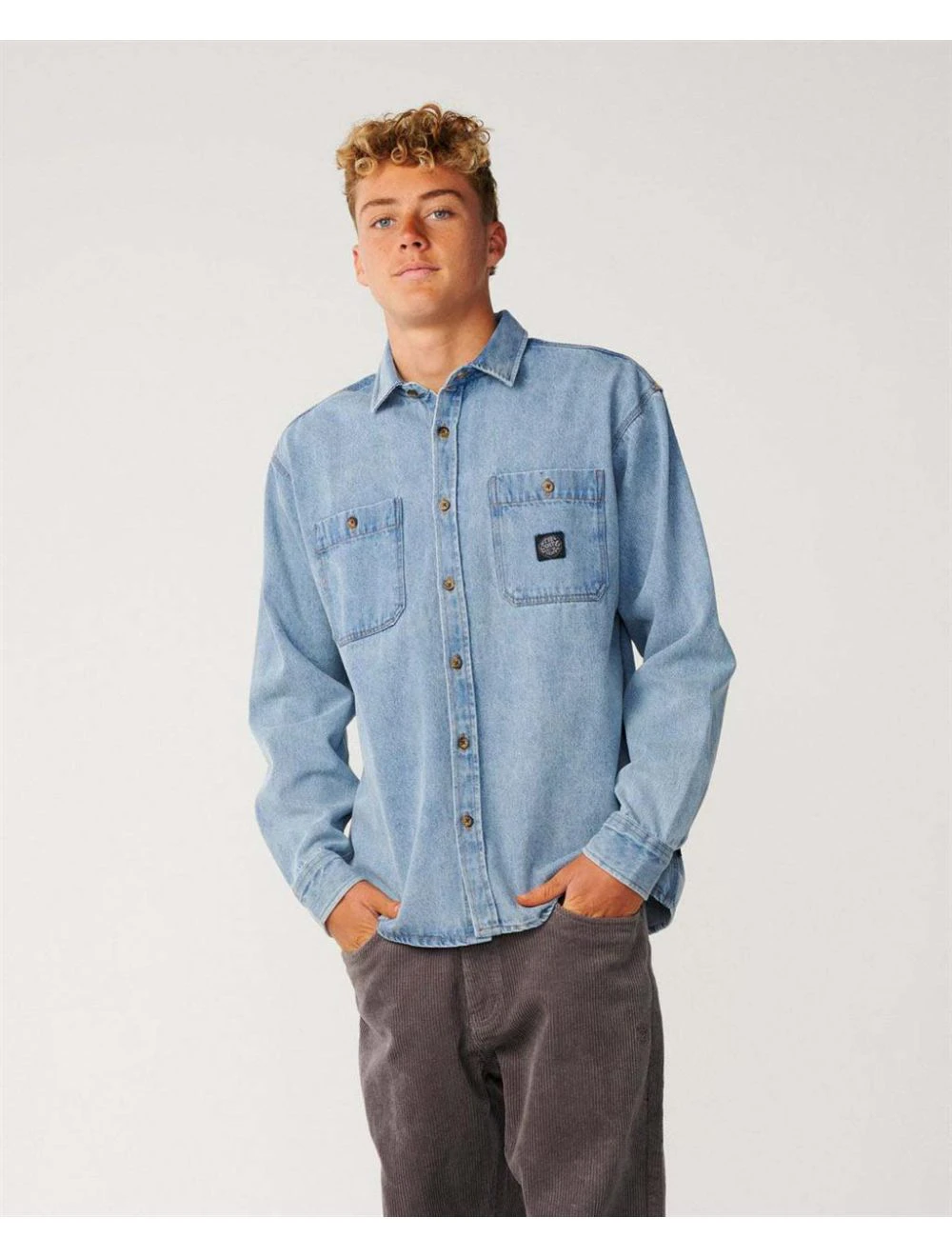 That is a Shirt Rip Curl Premium Surf Denim L/S Shirt Washed Blue Washed Blue